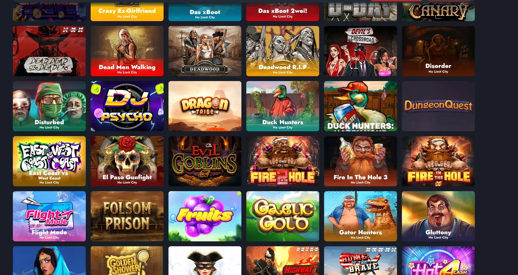 Слоты Битзамо казино на главном экране с популярными играми